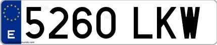 Ejemplo de matrícula española 5260 LKW