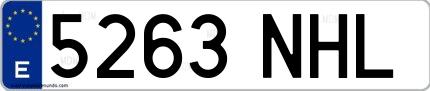 Ejemplo de matrícula española 5263 NHL