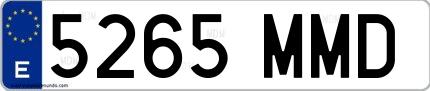 Ejemplo de matrícula española 5265 MMD