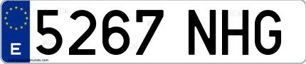 Ejemplo de matrícula española 5267 NHG