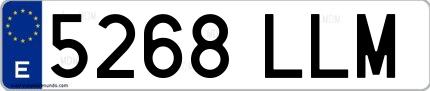 Ejemplo de matrícula española 5268 LLM