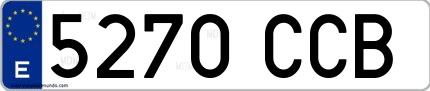 Ejemplo de matrícula española 5270 CCB