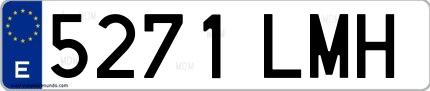 Ejemplo de matrícula española 5271 LMH