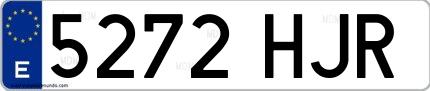 Ejemplo de matrícula española 5272 HJR