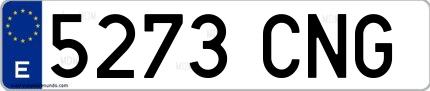 Ejemplo de matrícula española 5273 CNG