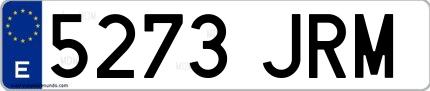 Ejemplo de matrícula española 5273 JRM