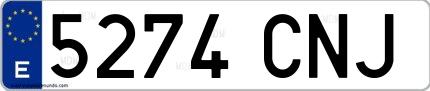 Ejemplo de matrícula española 5274 CNJ