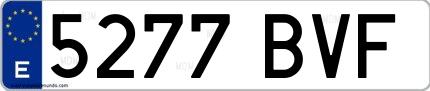 Ejemplo de matrícula española 5277 BVF