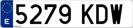 Ejemplo de matrícula española 5279 KDW