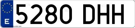 Ejemplo de matrícula española 5280 DHH