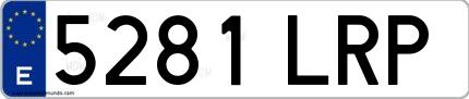 Ejemplo de matrícula española 5281 LRP
