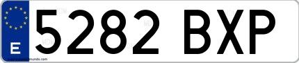 Ejemplo de matrícula española 5282 BXP