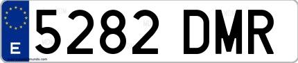 Ejemplo de matrícula española 5282 DMR