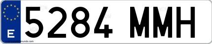 Ejemplo de matrícula española 5284 MMH
