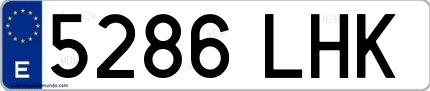 Ejemplo de matrícula española 5286 LHK