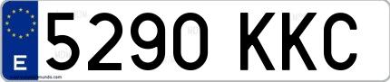 Ejemplo de matrícula española 5290 KKC