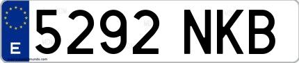 Ejemplo de matrícula española 5292 NKB