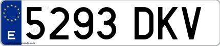 Ejemplo de matrícula española 5293 DKV