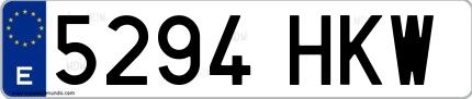 Ejemplo de matrícula española 5294 HKW