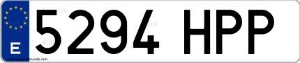 Ejemplo de matrícula española 5294 HPP