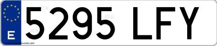 Ejemplo de matrícula española 5295 LFY