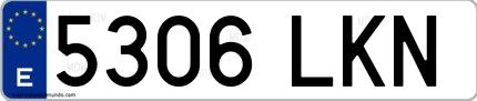 Ejemplo de matrícula española 5306 LKN