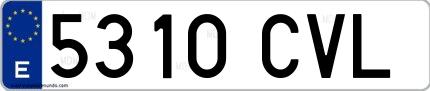 Ejemplo de matrícula española 5310 CVL