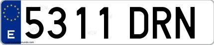 Ejemplo de matrícula española 5311 DRN