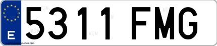 Ejemplo de matrícula española 5311 FMG