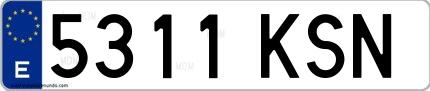 Ejemplo de matrícula española 5311 KSN