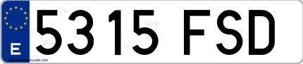 Ejemplo de matrícula española 5315 FSD