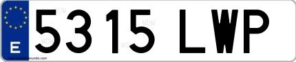 Ejemplo de matrícula española 5315 LWP