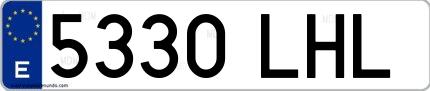 Ejemplo de matrícula española 5330 LHL