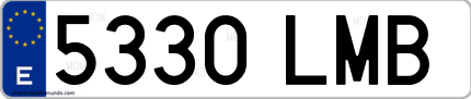Ejemplo de matrícula de coche ordinaria 5330 LMB