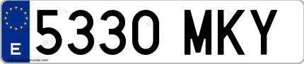 Ejemplo de matrícula española 5330 MKY