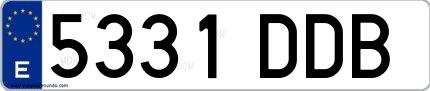 Ejemplo de matrícula española 5331 DDB