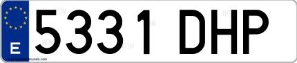 Ejemplo de matrícula española 5331 DHP