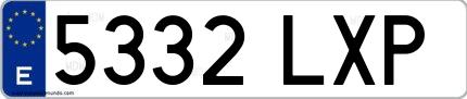 Ejemplo de matrícula española 5332 LXP