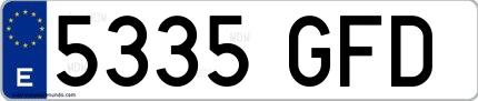 Ejemplo de matrícula española 5335 GFD