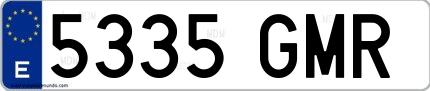Ejemplo de matrícula española 5335 GMR