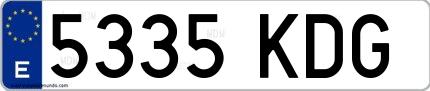 Ejemplo de matrícula española 5335 KDG