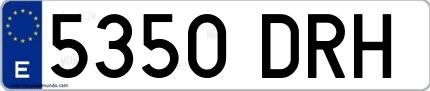 Ejemplo de matrícula española 5350 DRH