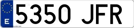 Ejemplo de matrícula española 5350 JFR