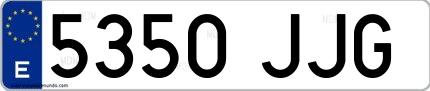 Ejemplo de matrícula española 5350 JJG