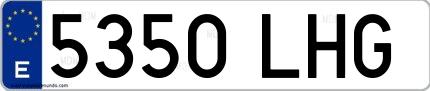 Ejemplo de matrícula española 5350 LHG