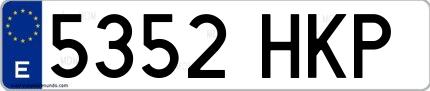 Ejemplo de matrícula española 5352 HKP