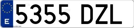 Ejemplo de matrícula española 5355 DZL