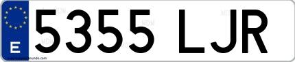 Ejemplo de matrícula española 5355 LJR