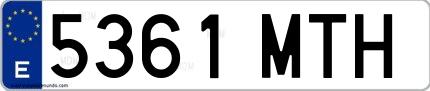 Ejemplo de matrícula española 5361 MTH