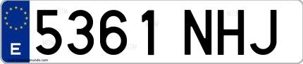 Ejemplo de matrícula española 5361 NHJ